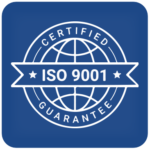 Certified guaranteed ISO 9001 business icon