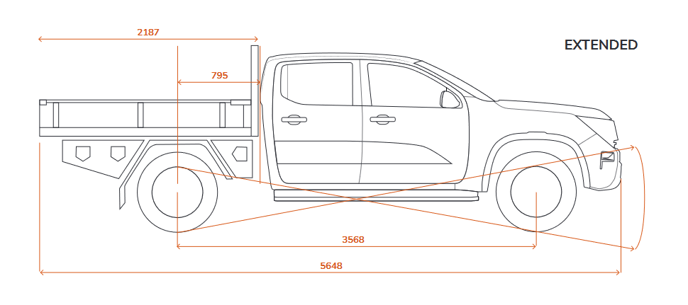 Extended Wheelbase Vehicle Line Drawing