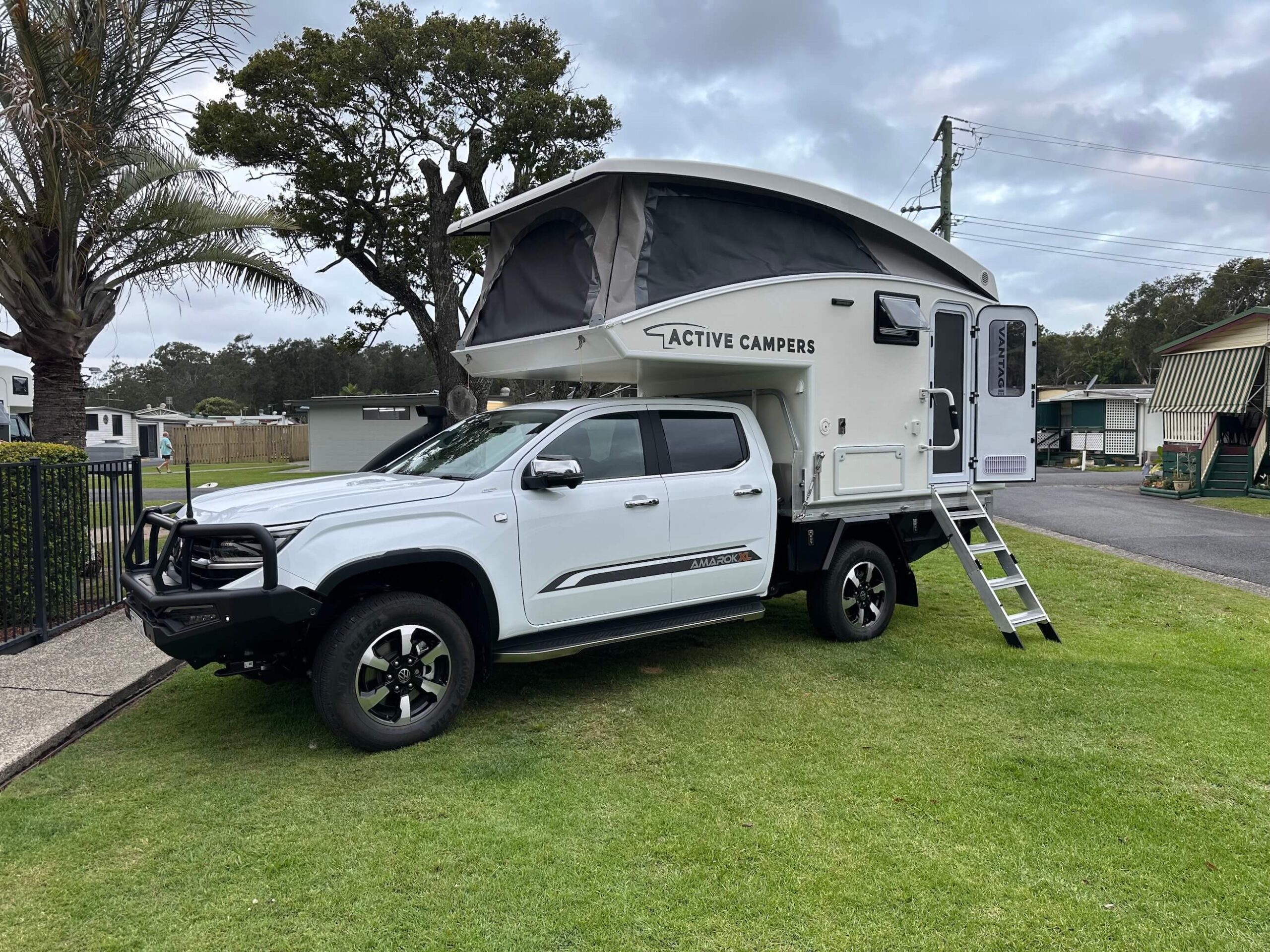 All New Amarok with xtended wheelbase and slide on camper